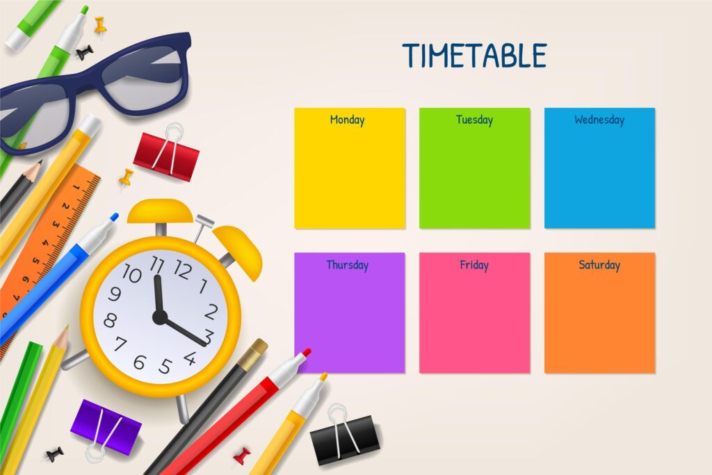 Day and time timetable