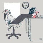 Bored at work illustration