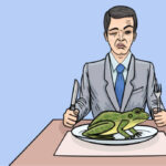 Eating a frog illustration