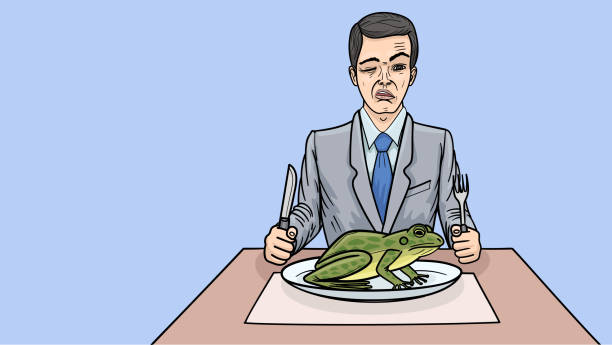 Eating a frog illustration