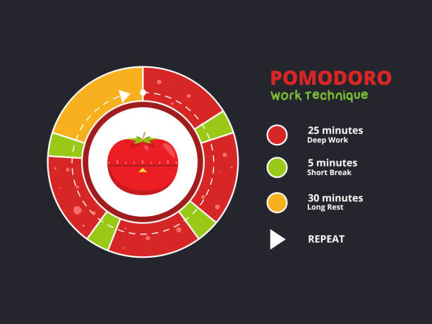A graphic chart of pomodoro. Isolated Vector Illustration