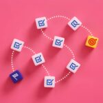 reaching-target-goal-with-check-mark-steps