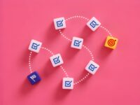 reaching-target-goal-with-check-mark-steps