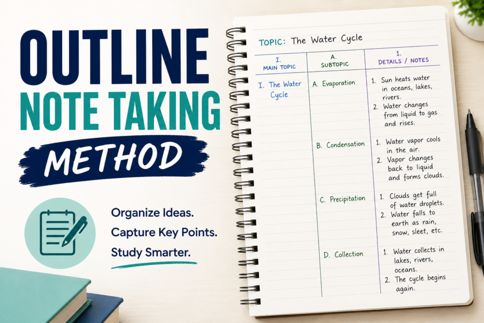 Outline note taking method
