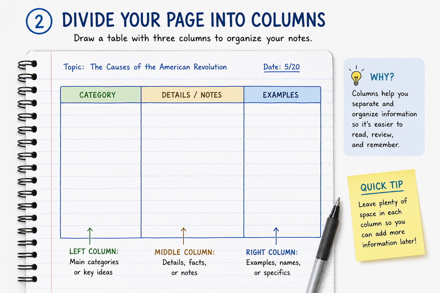 divide your page into columns