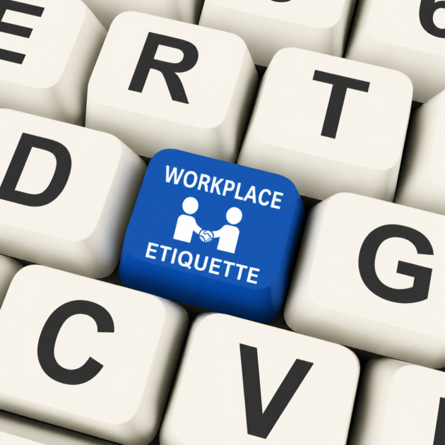 workplace etiquette on a keyboard button