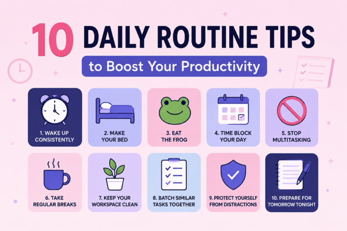 daily routine tips illustration